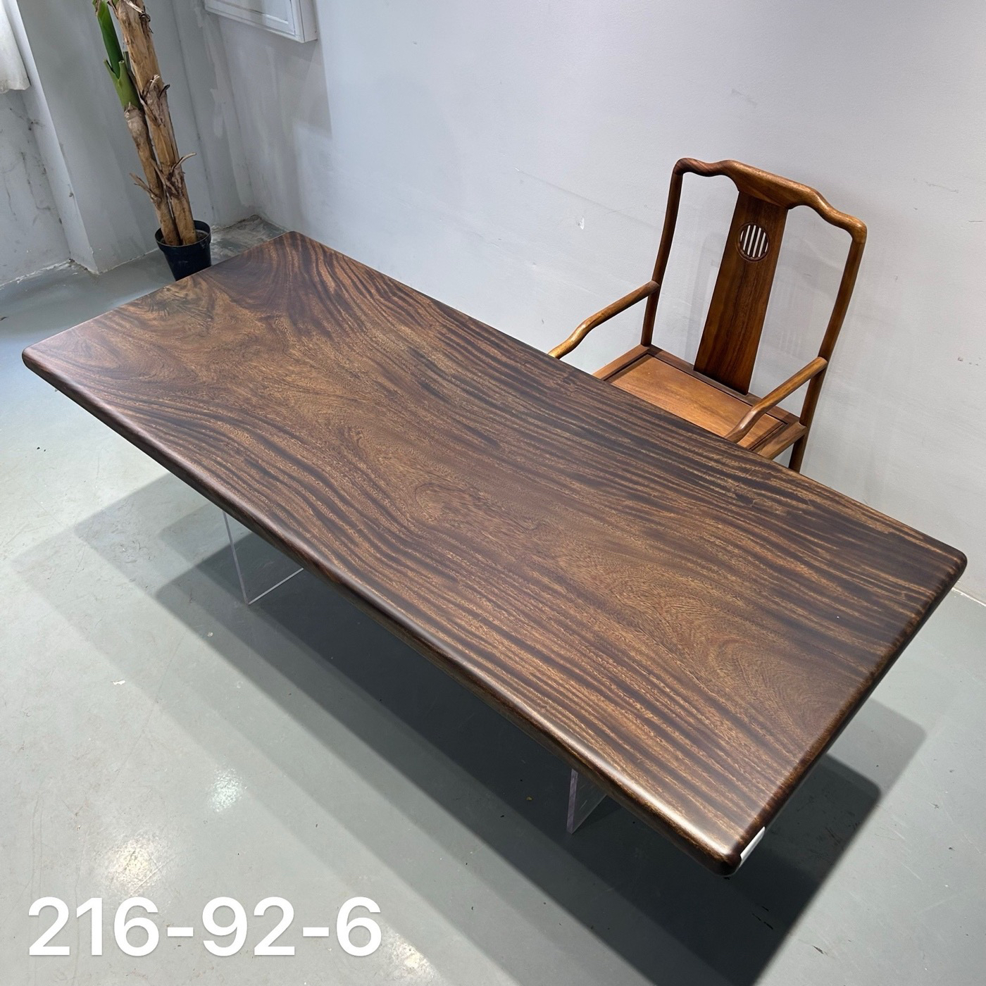 南美黑胡桃木整板大板桌茶桌餐桌书桌办公长桌尺寸216-92-6