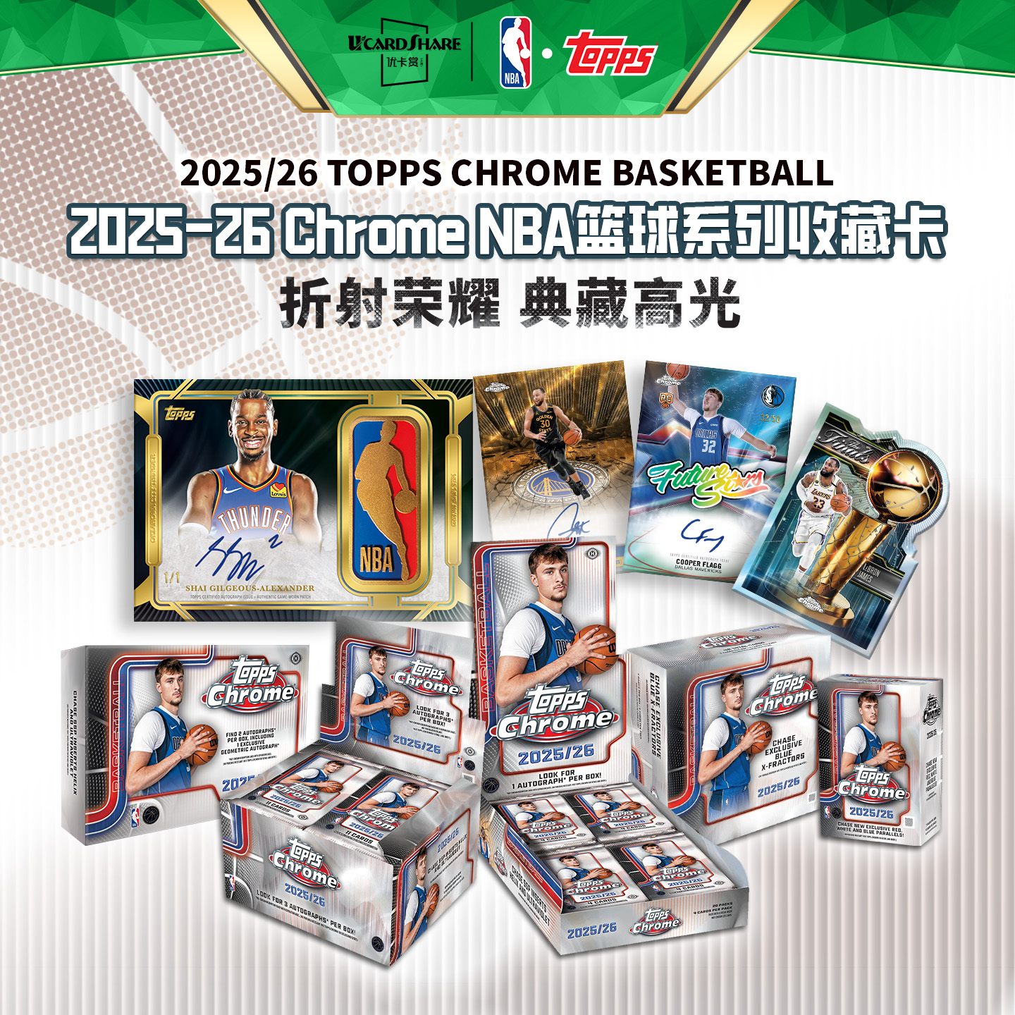 2025-26 ToppsChrome Basketball NBA 篮球 球星卡 Retail 优卡赏