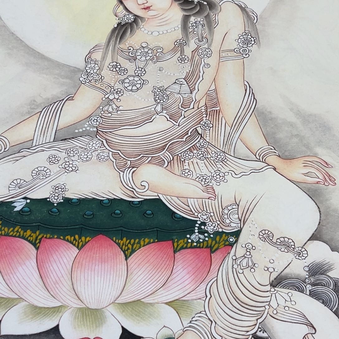 又***天国画李老师文殊菩萨画芯