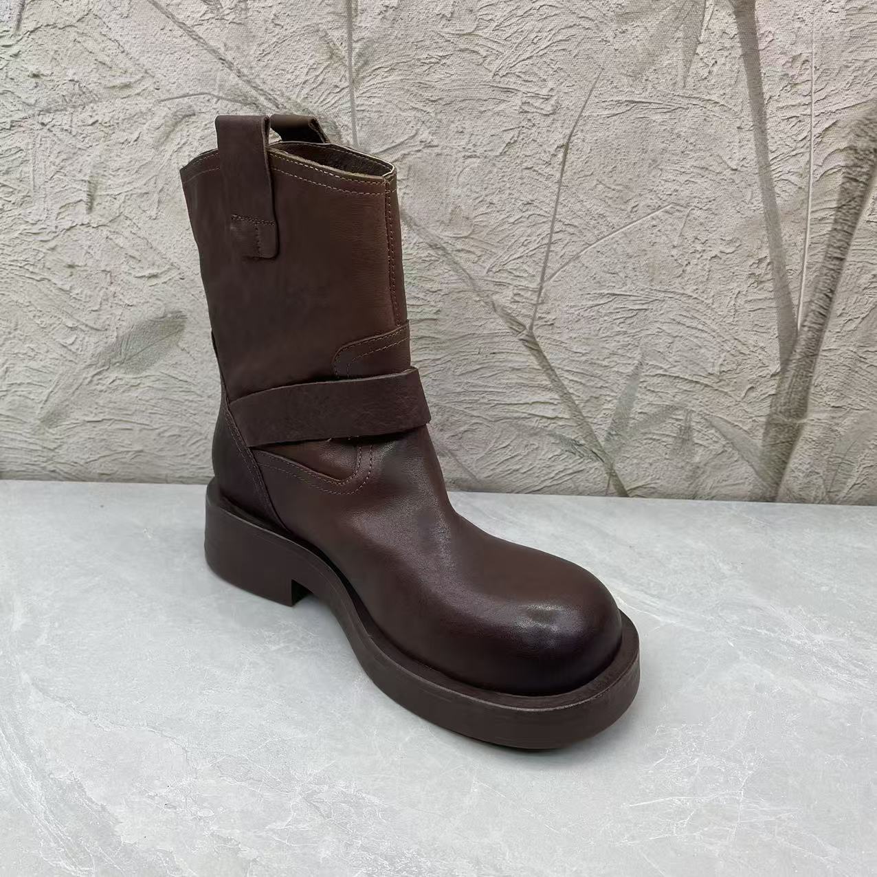 短靴女女靴子（牛皮）女 321-128