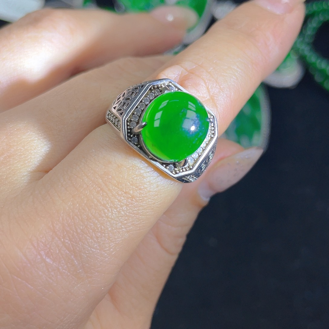 翡翠吊坠(不含链)银S925镶嵌