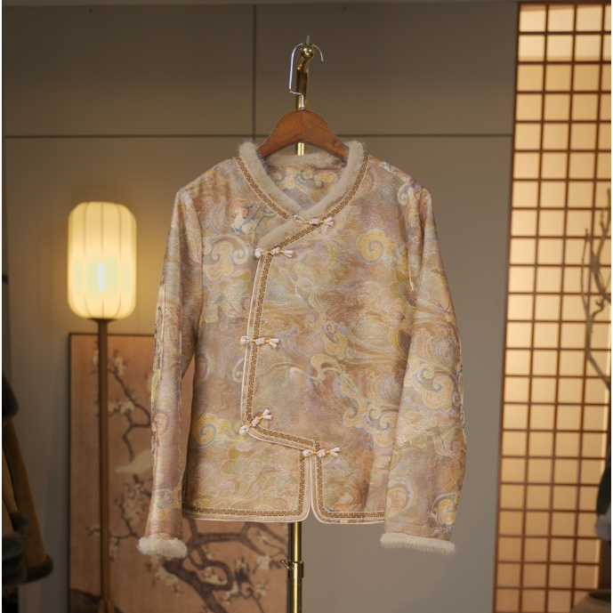 【云想佐老板-丹霞鹿影】中式冬季小鹿丹霞景色衬衫5229