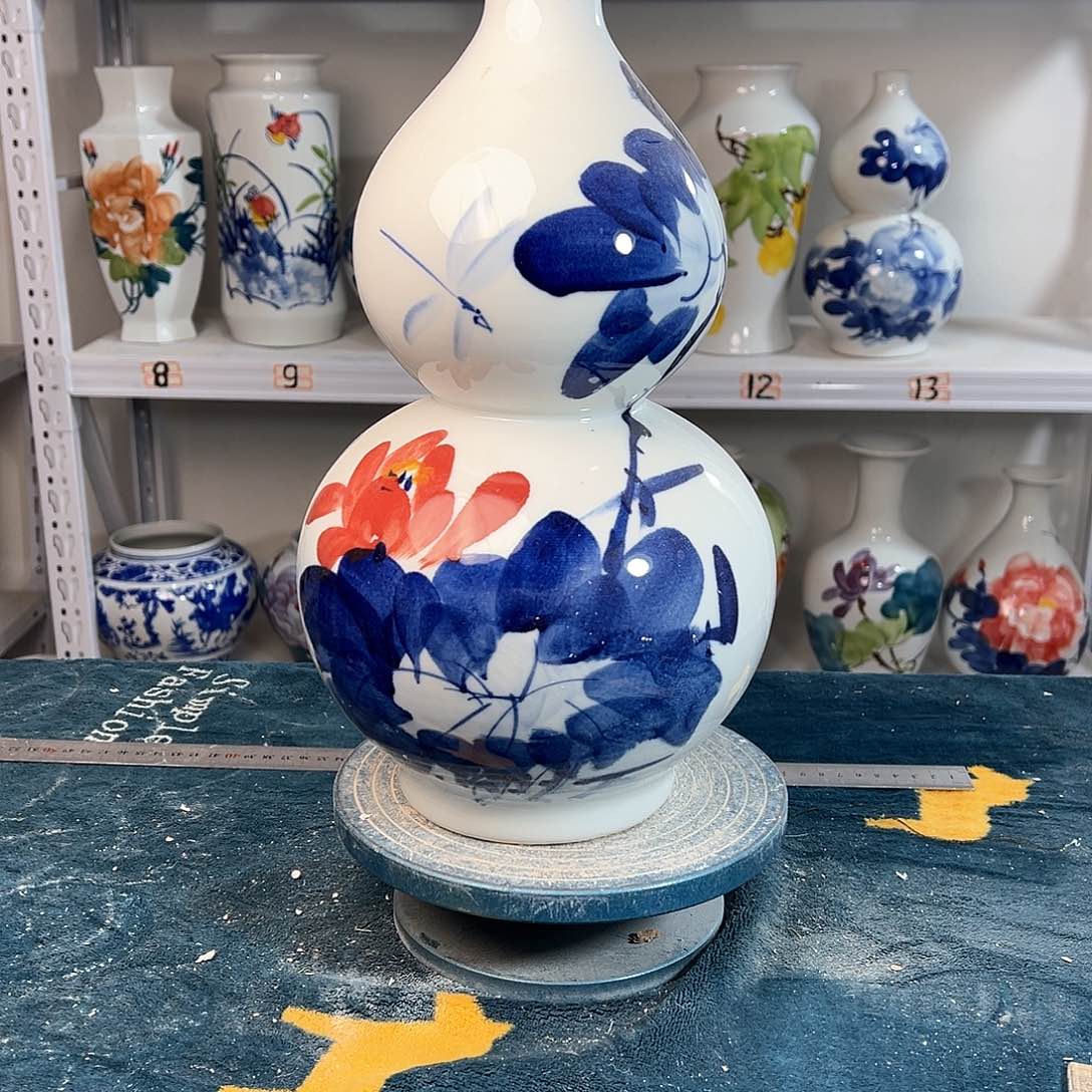 摆件景德镇陶瓷葫青听