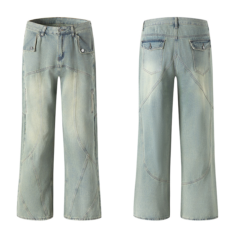 BINFU2025年夏季新款男女同款浅色牛仔裤