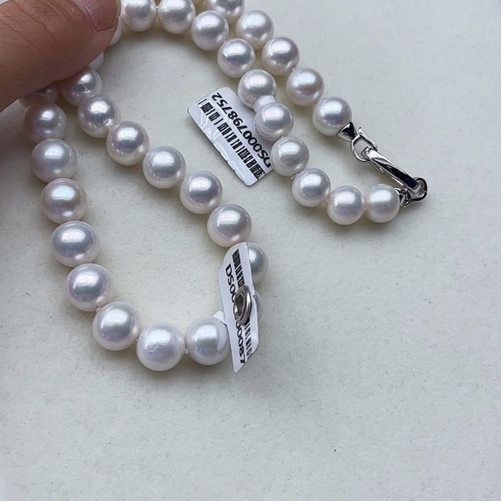 淡水珍珠银S925镶嵌颈饰卡10到11高品极光白炫天女粉
