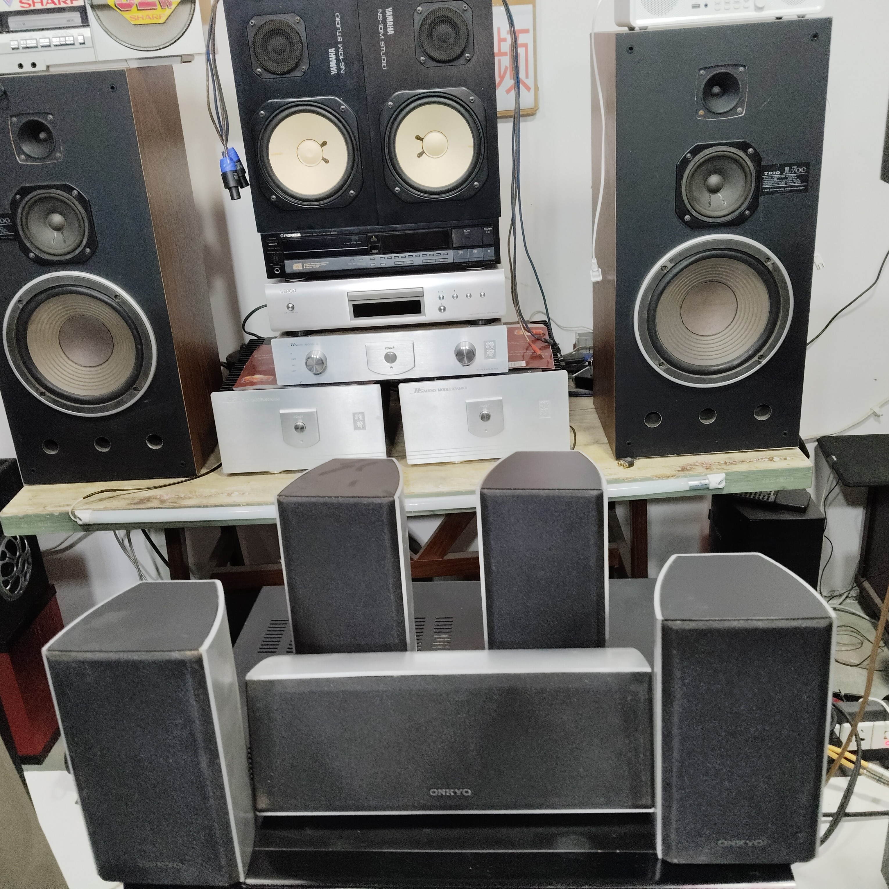 安桥家庭影院音箱一套5只，可以挂墙，不包邮价格