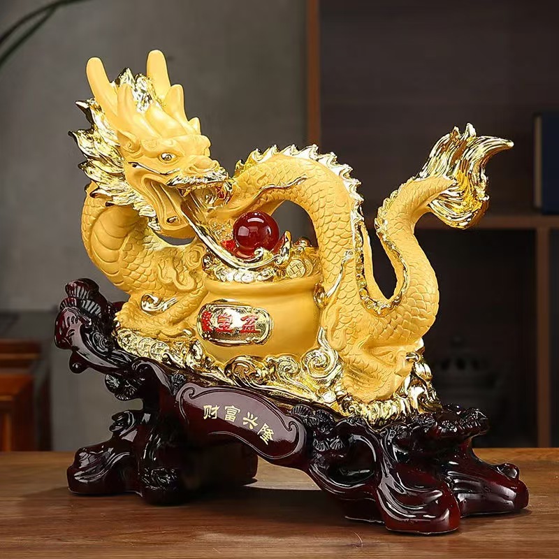 生肖龙摆件招财工艺品青龙助运龙饰品招财葫芦办公室摆设开业送礼