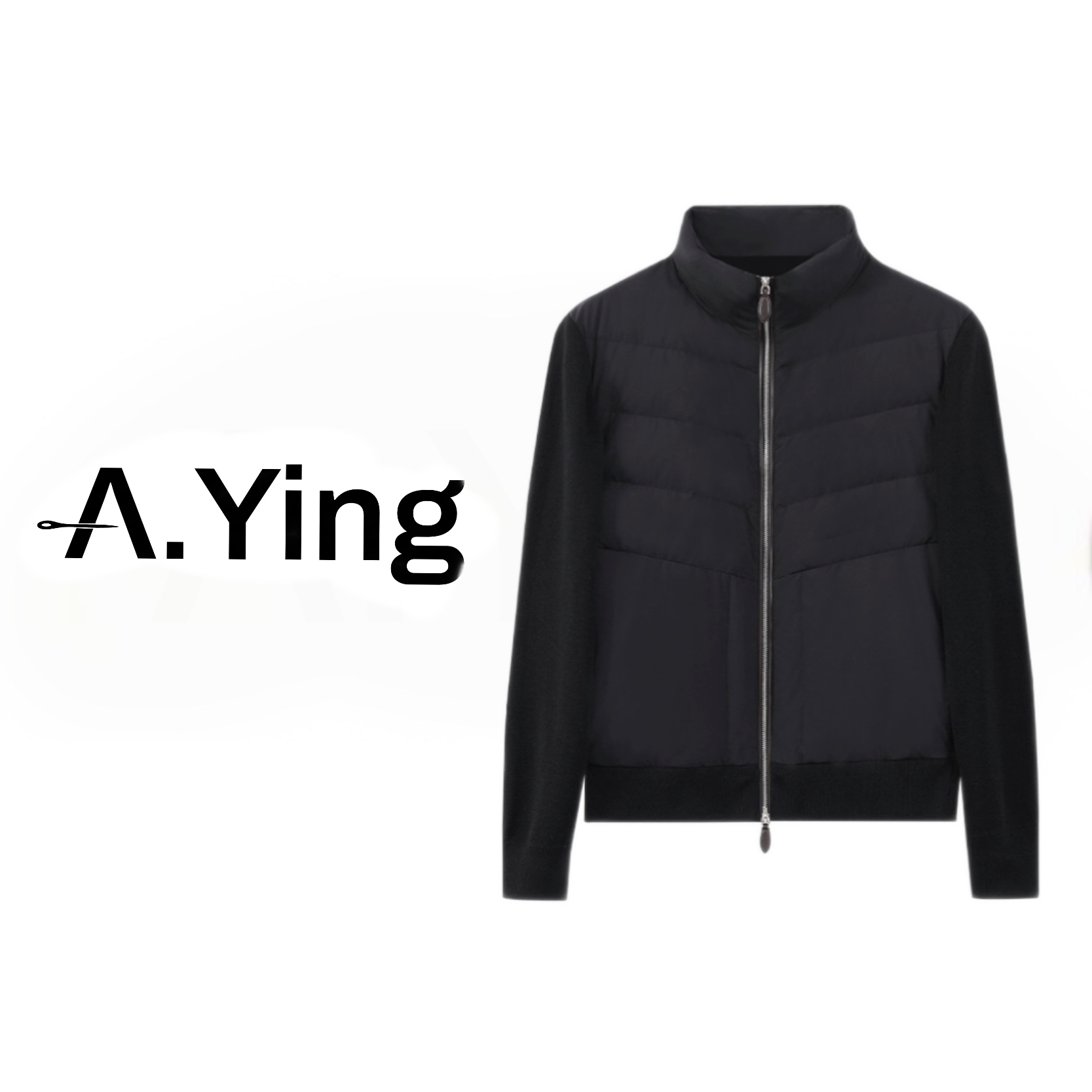  A.Ying【25FW】布*提毛织男士拼接鹅绒简约鹅绒服FXWR8665