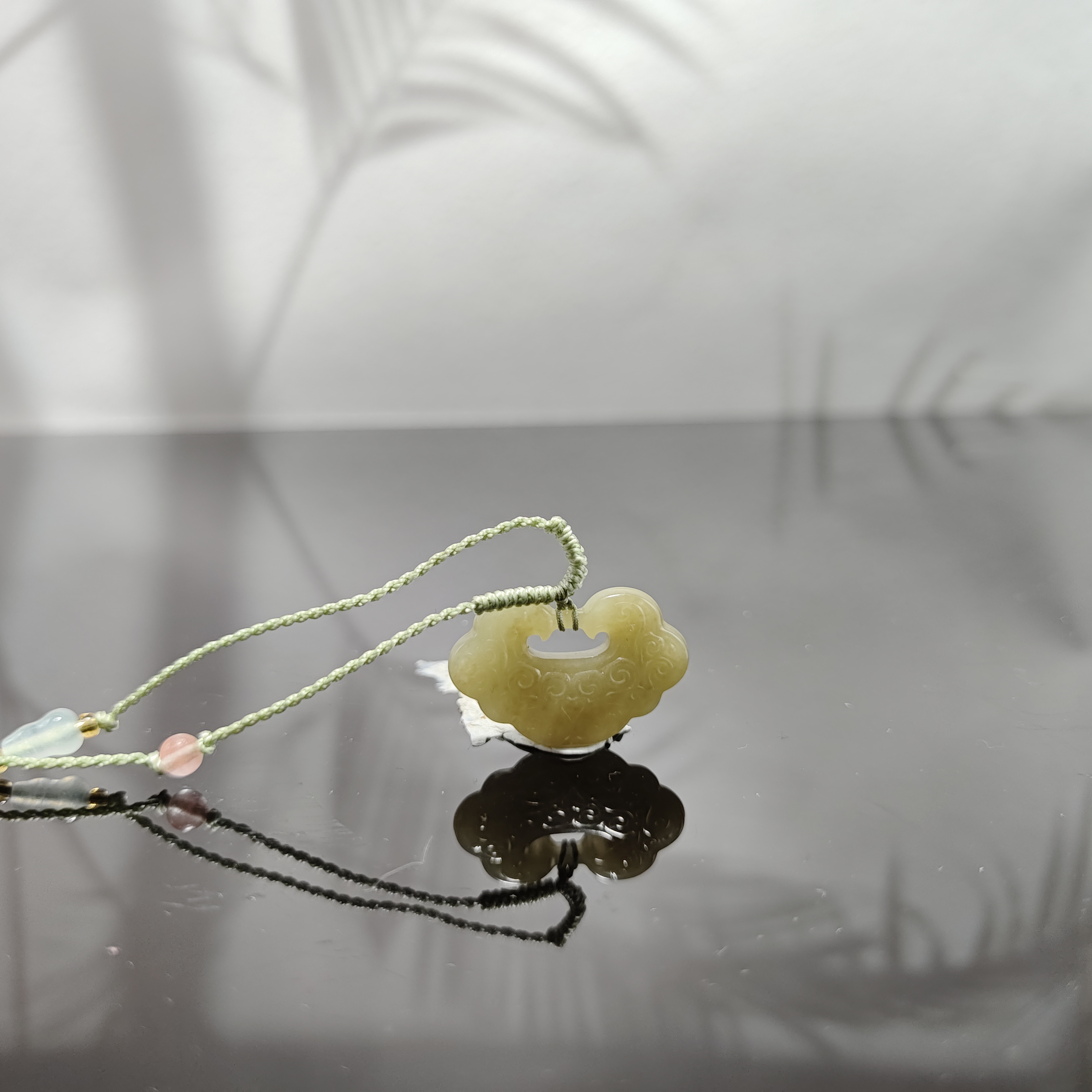 E和田玉平安锁吊坠3578