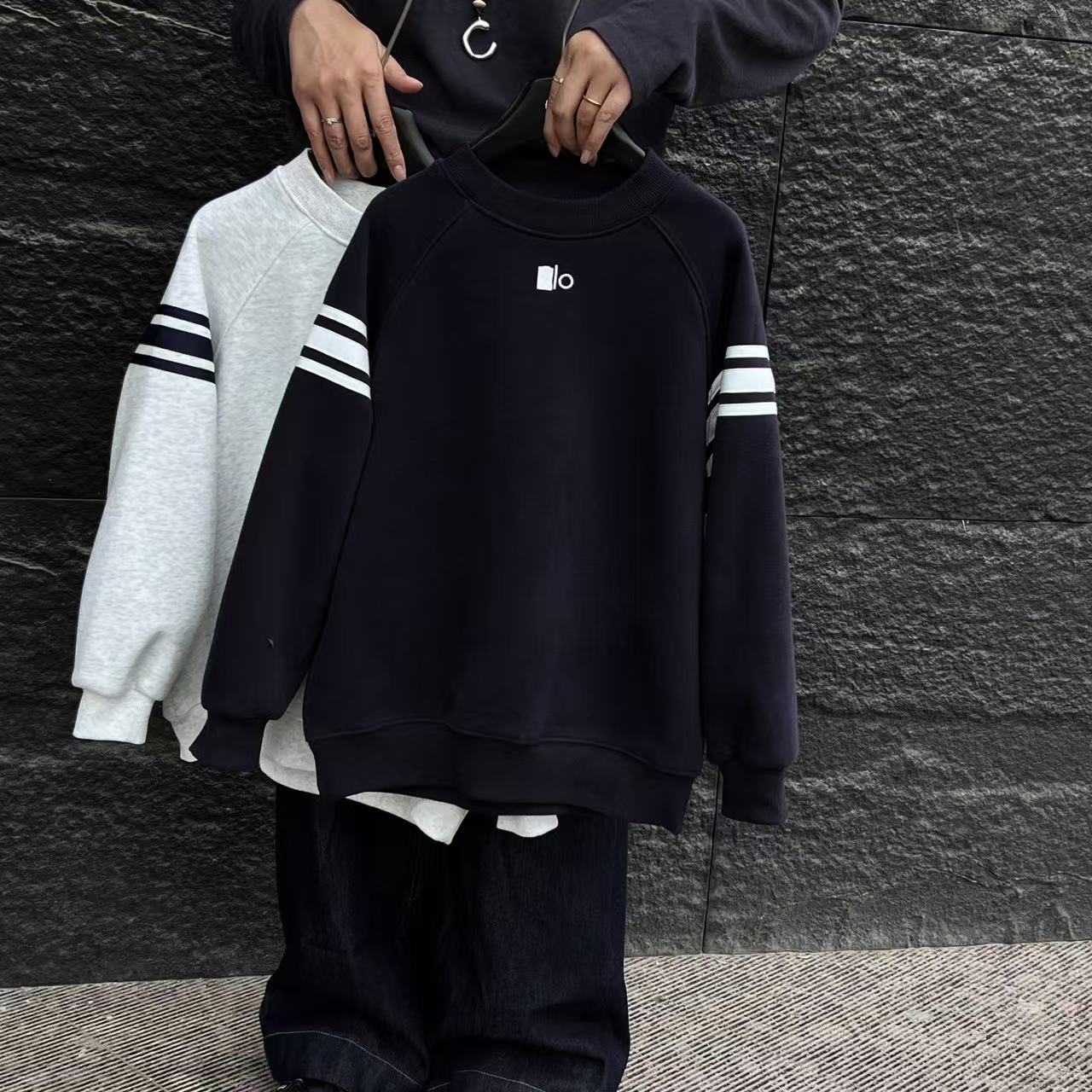 【HK潮牌加绒卫衣】男女童秋季儿童圆领奥利绒潮款卫衣251601