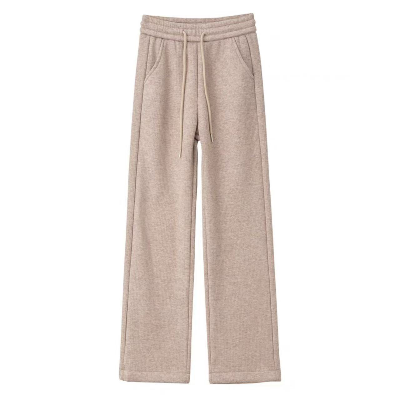 窄版阔腿裤女加绒高腰垂感新款秋冬加厚显瘦拖地裤