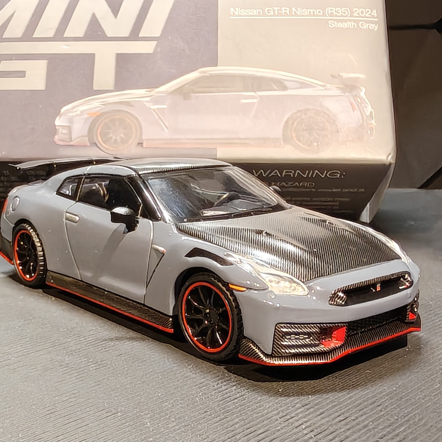 minigt 1:64尼桑GT - R R35灰色合金汽车模型编号868