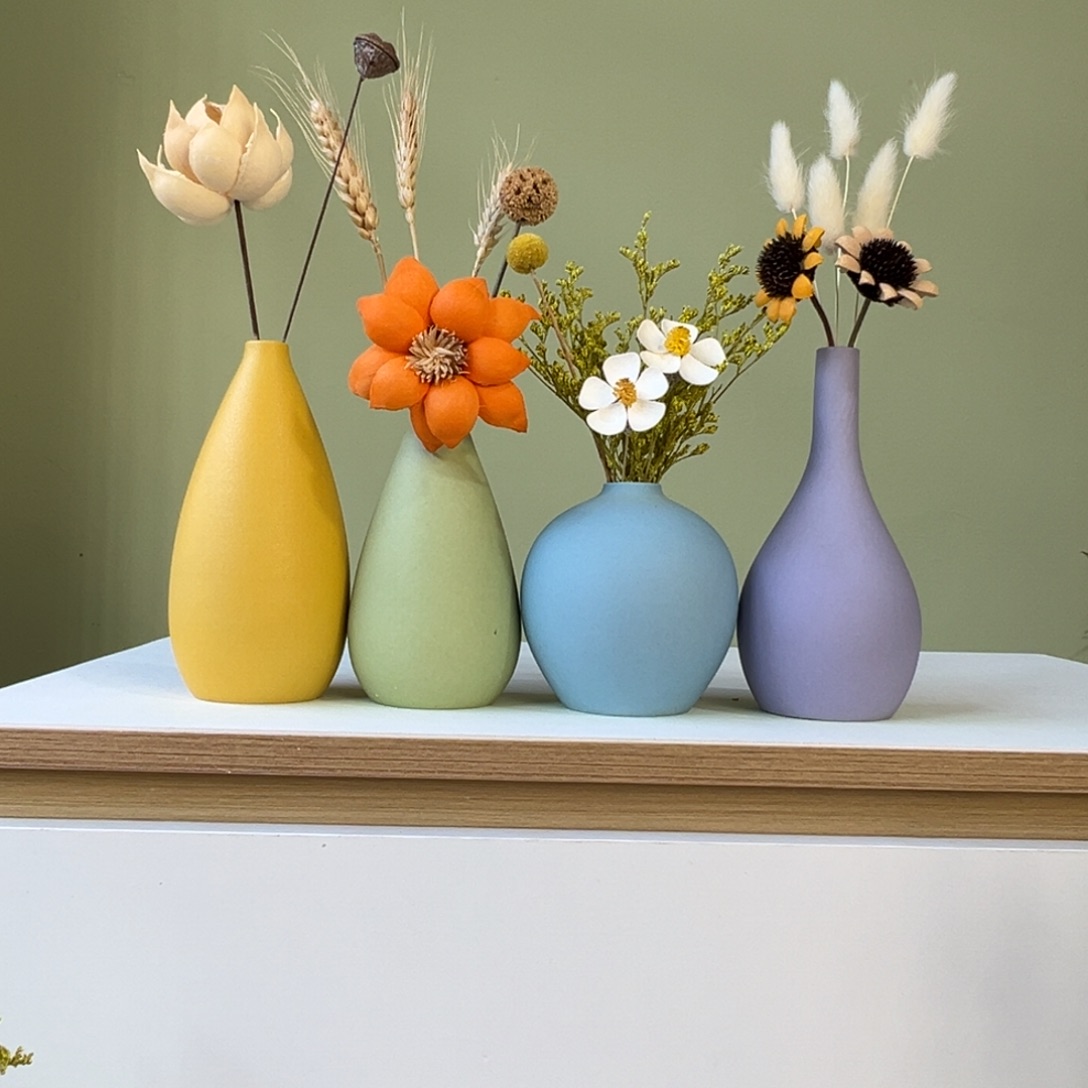 陶瓷花瓶花瓶带花高度20-30厘米左右