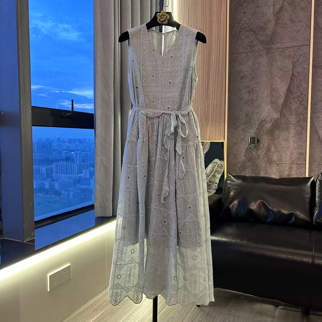 【林仙仙Y5】英伦风甜美花色长裙连衣裙气质长款东方洛可可Y260217