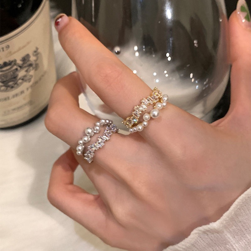铜合金锆石戒指 时尚潮流天空之境百搭设计轻奢个性 戒指