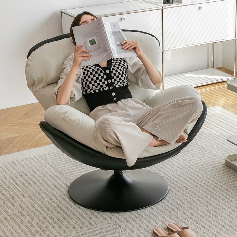 【天鹅旋转椅】设计师单人沙发椅阳台休闲椅子意式极简家用旋转躺椅