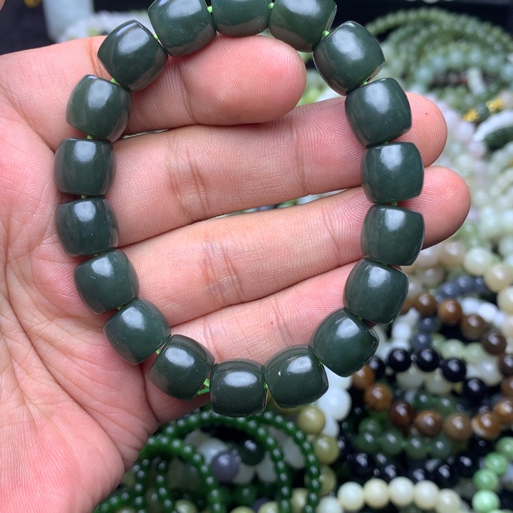 和田玉未镶嵌手串福利 新疆和田玉 且末料 且末蓝手串