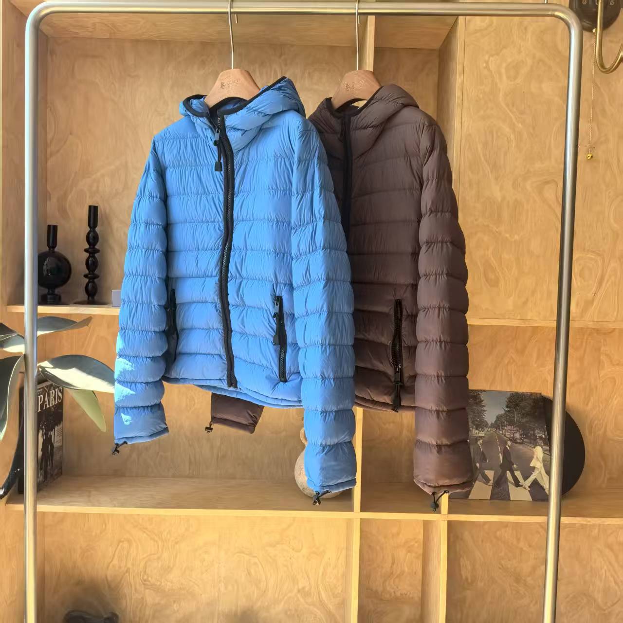 AW162撞色连帽MIU系连帽90白鹅绒羽绒服