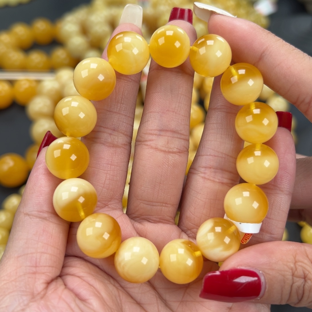 琥珀未镶嵌手链22克