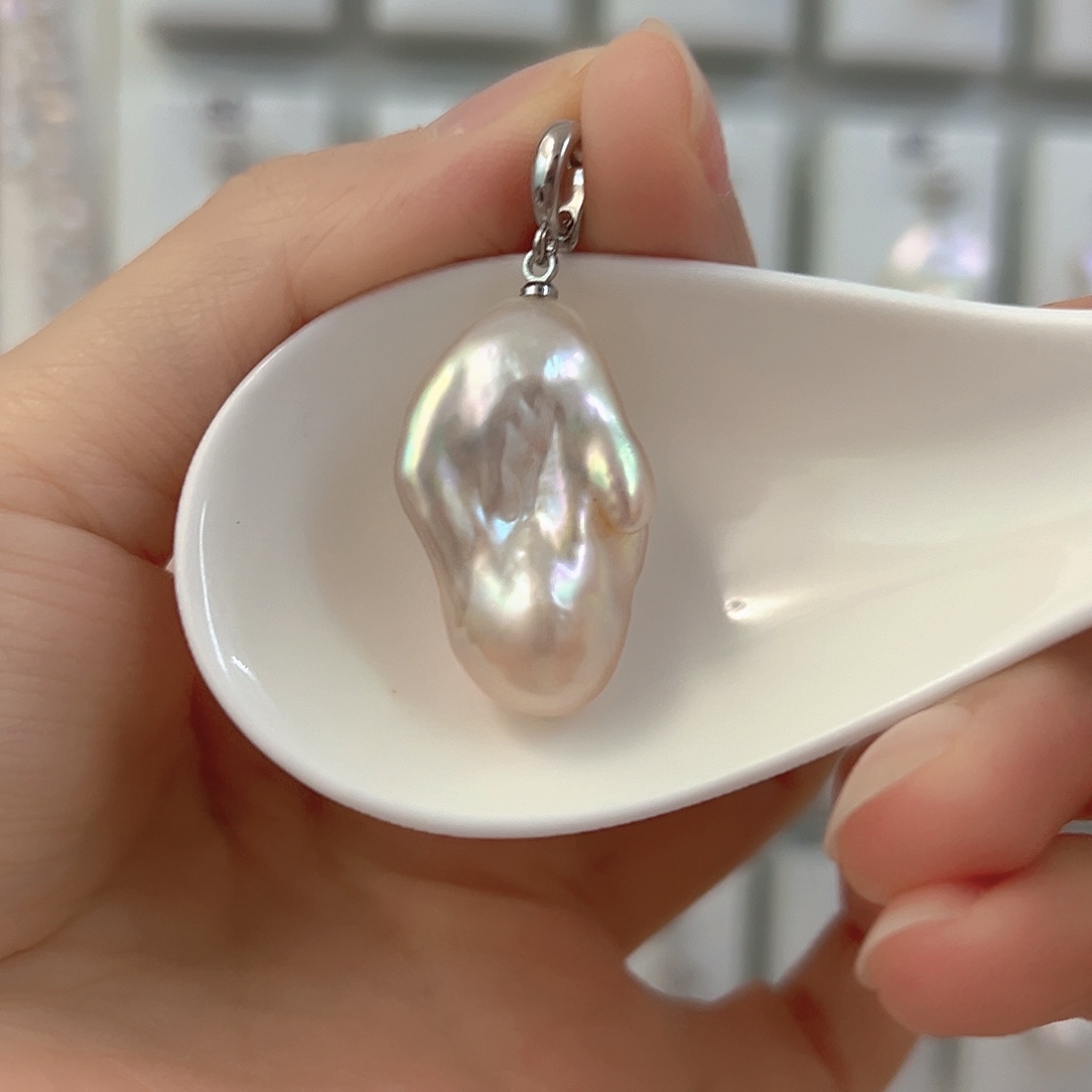 淡水珍珠银S925镶嵌颈饰