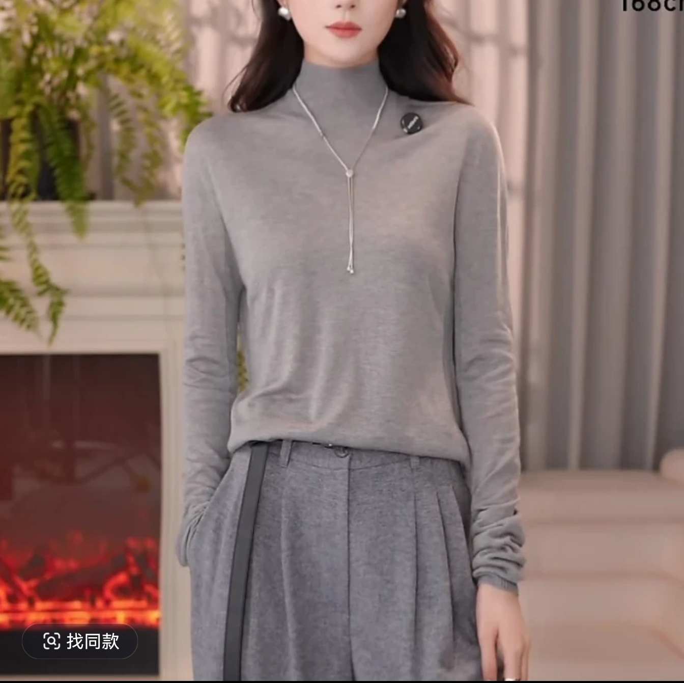 商场同款新款针织衫柔软秋冬半高领针织打底衫 538092
