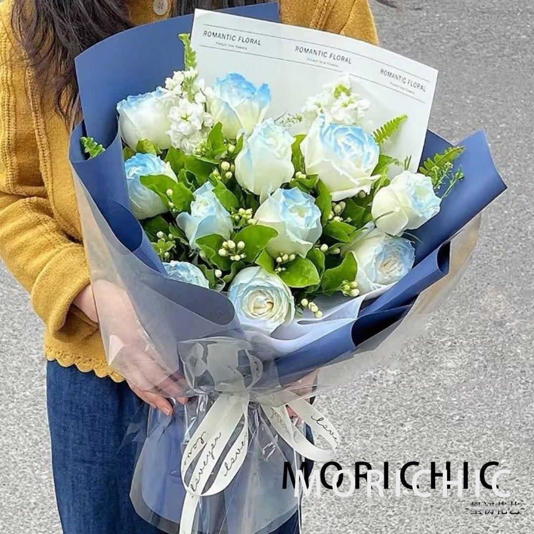 【星河万里】11枝碎冰蓝玫瑰搭茉莉花混搭花束生日鲜花店送花上门约会花束老师同城配送纪念日A