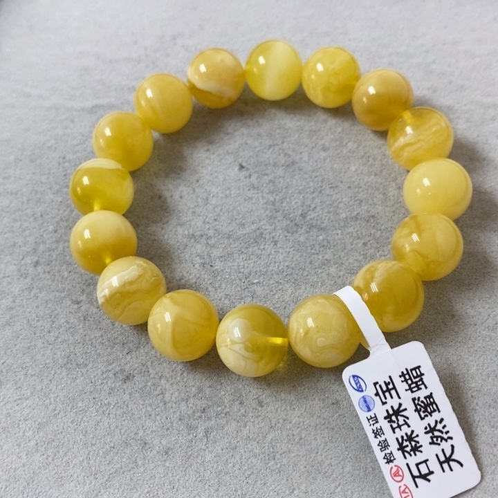 蜜蜡裸石未镶嵌串