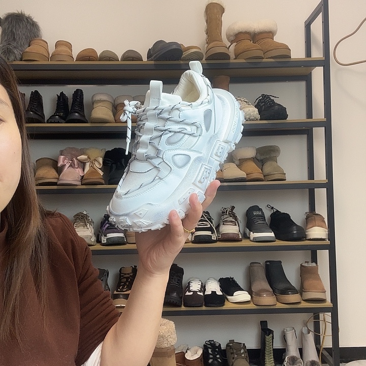 皮毛一体老爹鞋青白色39