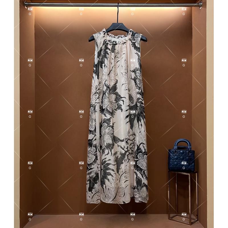 【秀秀】夏季新款复古时尚百搭印花无袖连衣裙 H-363