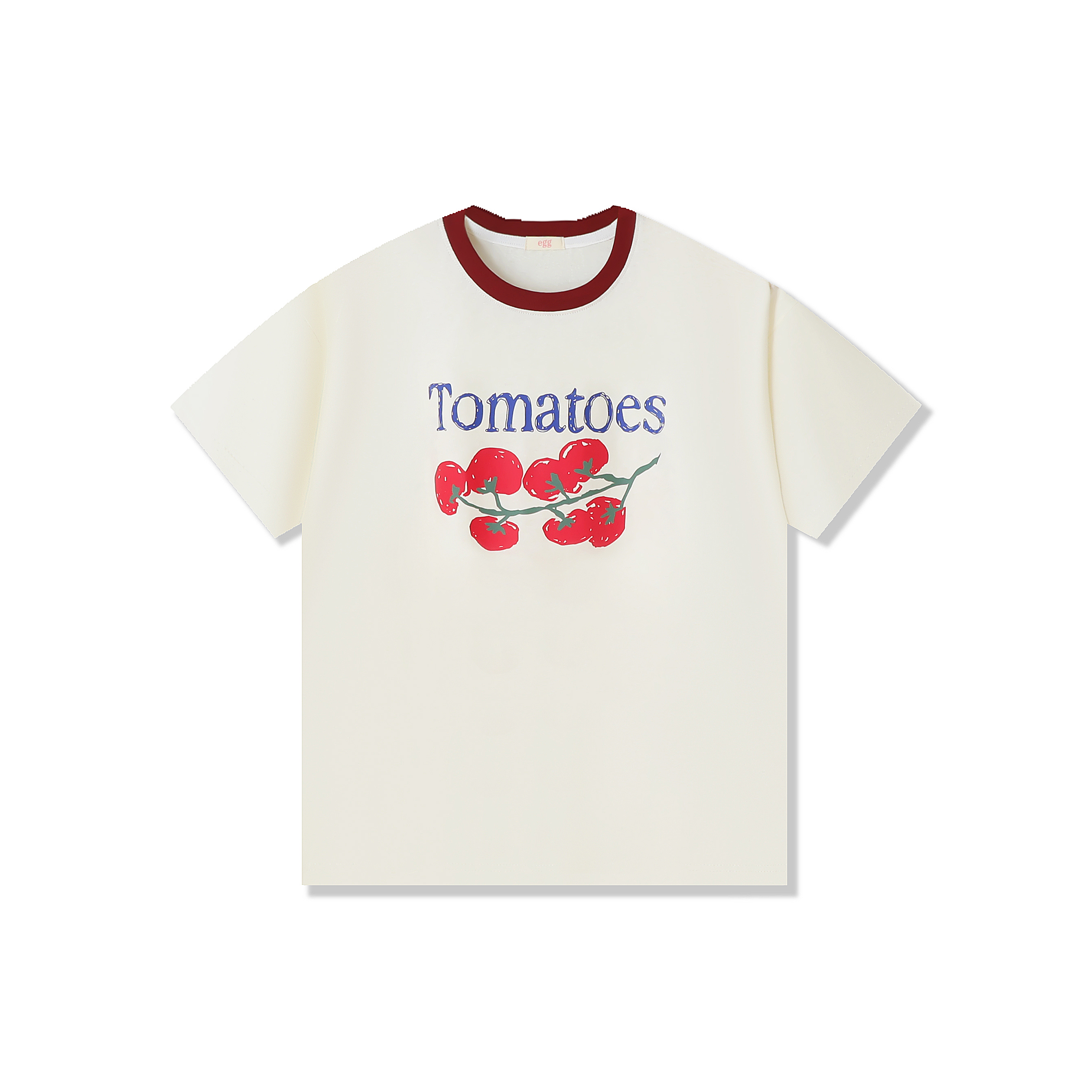 2025夏季新款韩版休闲印花水果撞色t恤