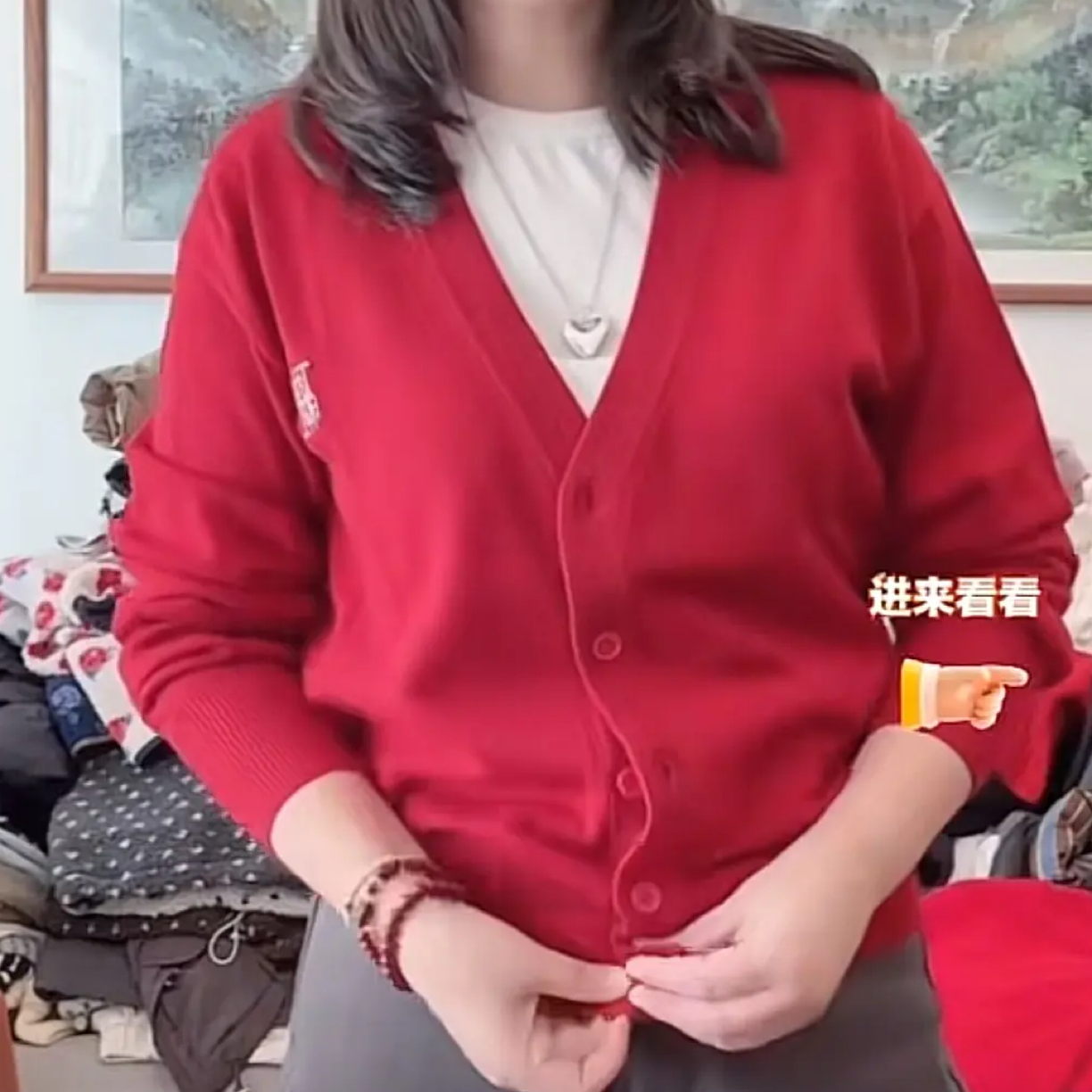 韩国东大门ta秋冬季韩系温柔慵懒风V领针织衫女款时尚百搭开衫