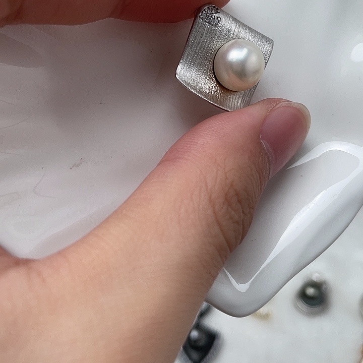 海水珍珠银S925镶嵌吊坠(不含链)