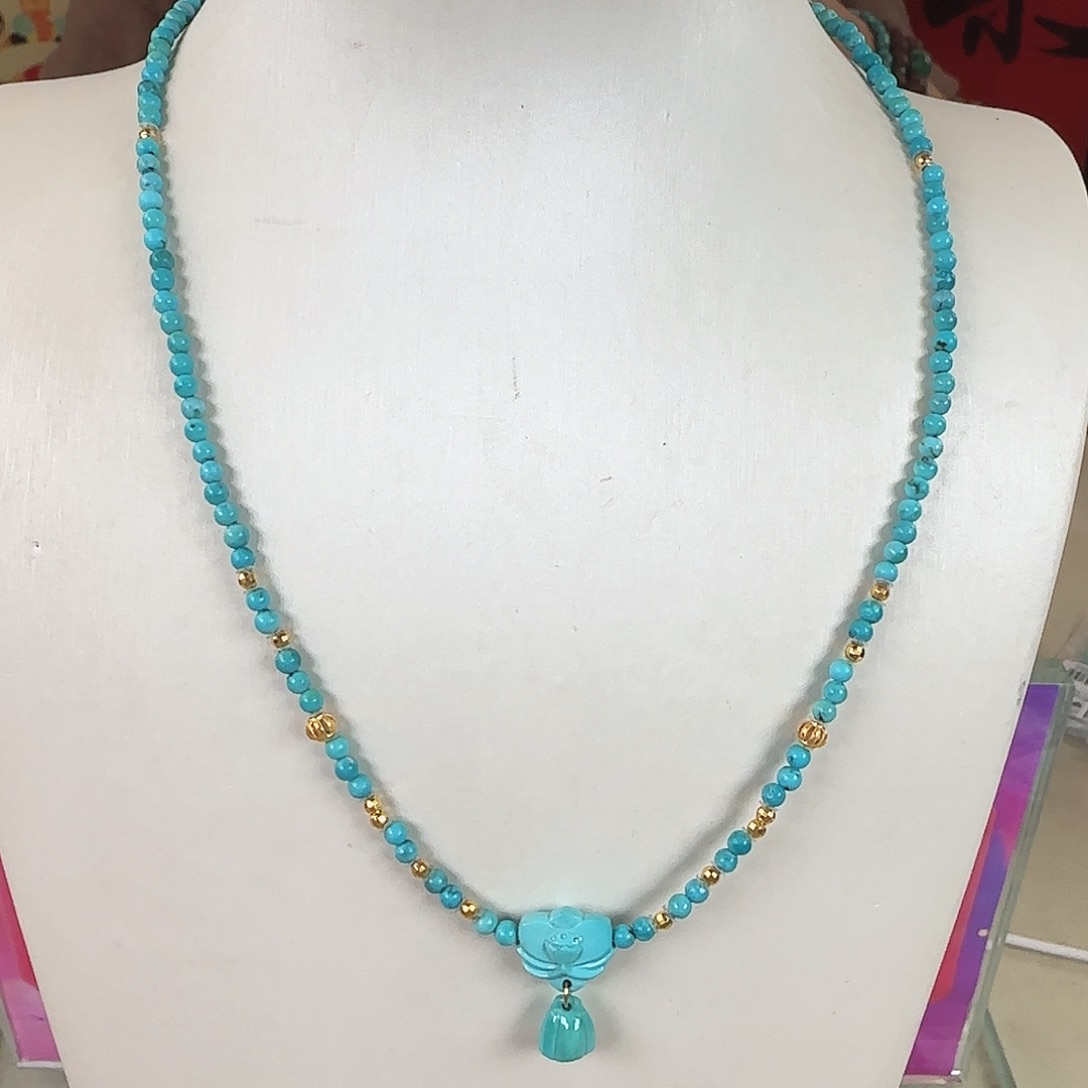 绿松石18K金镶嵌珠宝奇石