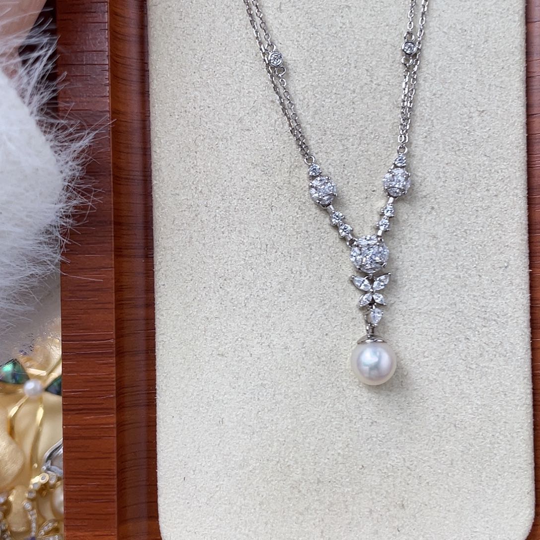 银S925镶嵌海水珍珠颈饰