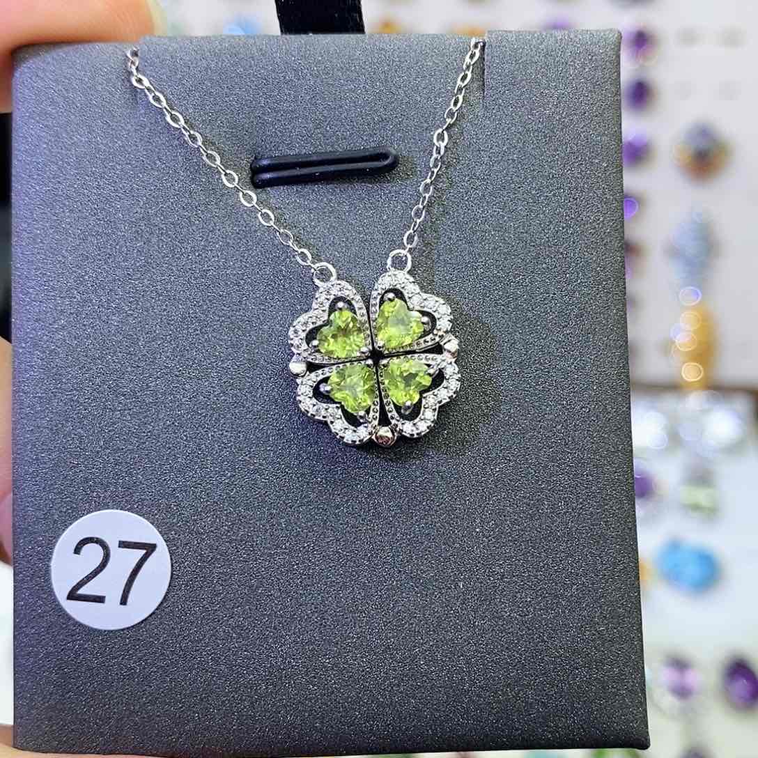 套链银S925镶嵌橄榄石不含证书