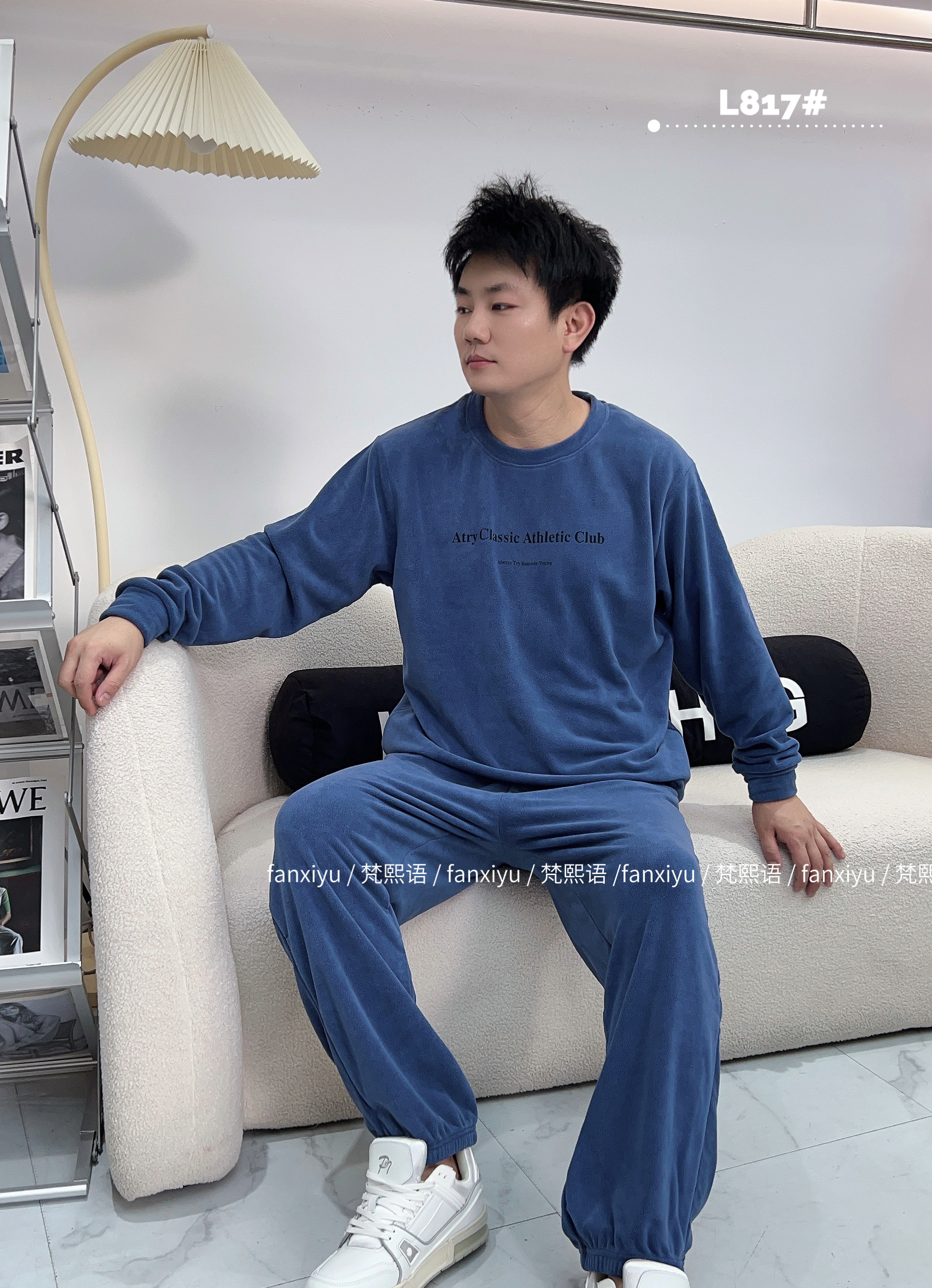 【新款】男士奥利绒长袖长裤棉休闲时尚睡衣家居服套装大码