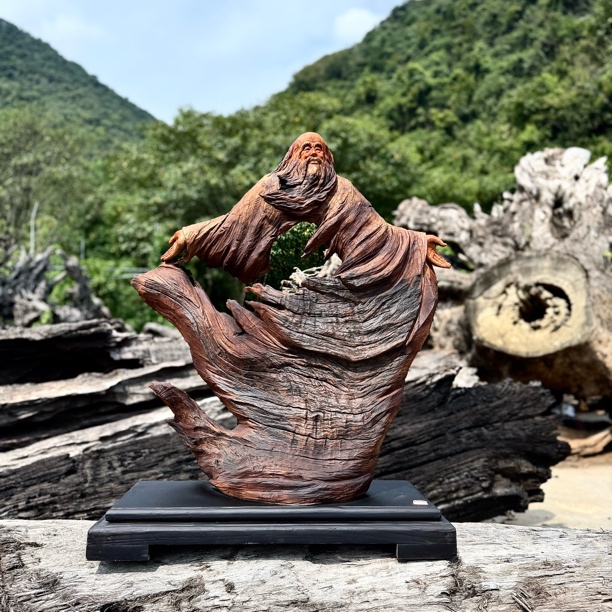 木根雕纯手工摆件〔老子•海纳百川•香樟木〕非遗技艺精雕细作