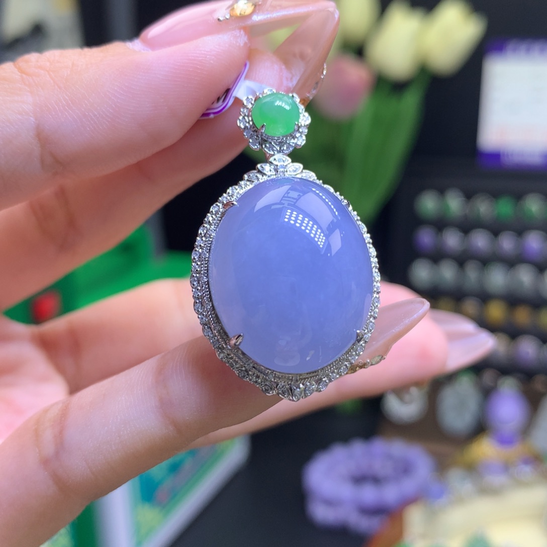 翡翠颈饰18K金镶嵌天然