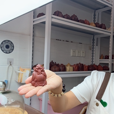 朱泥茶案财神爷茶宠