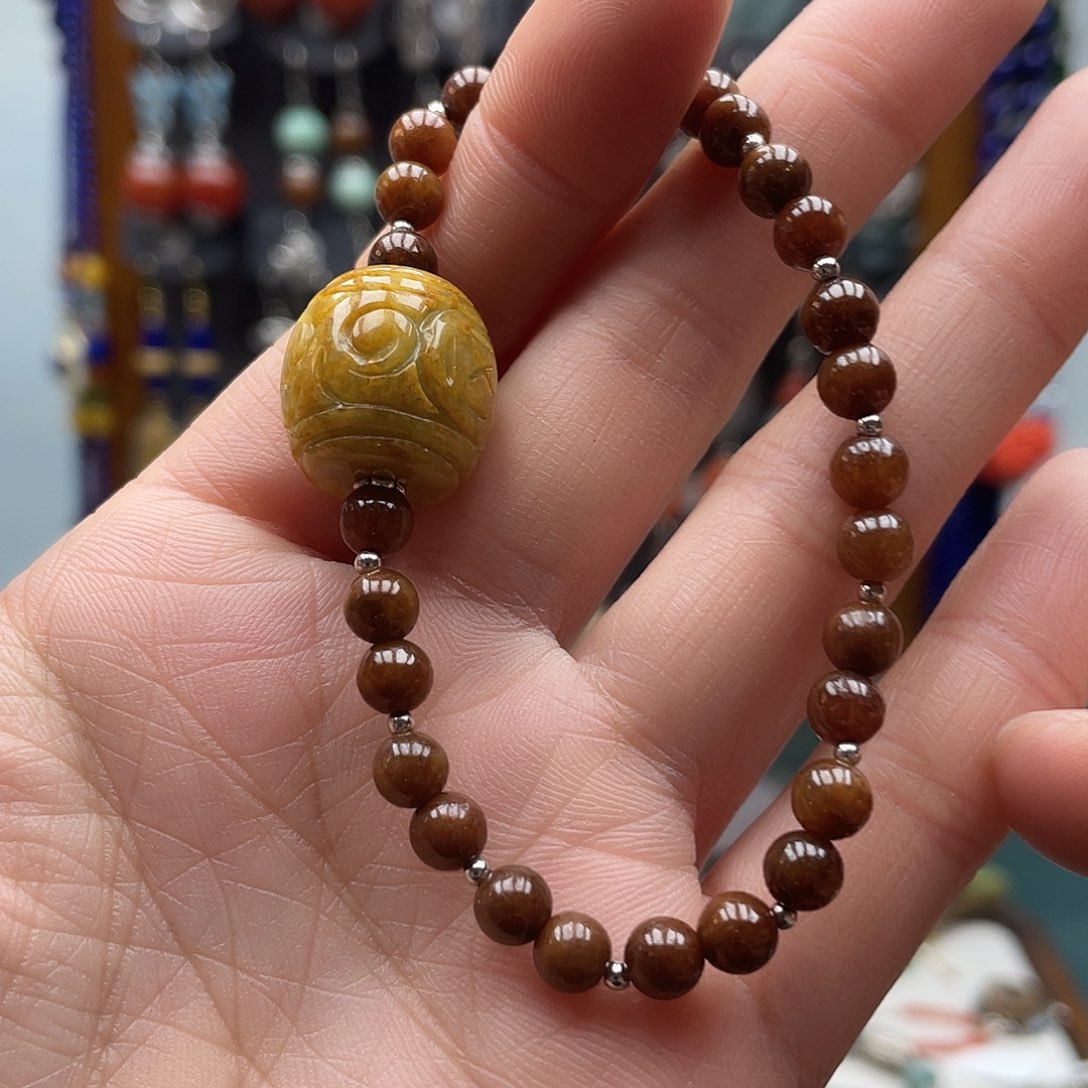 翡翠手链银S925镶嵌饰品