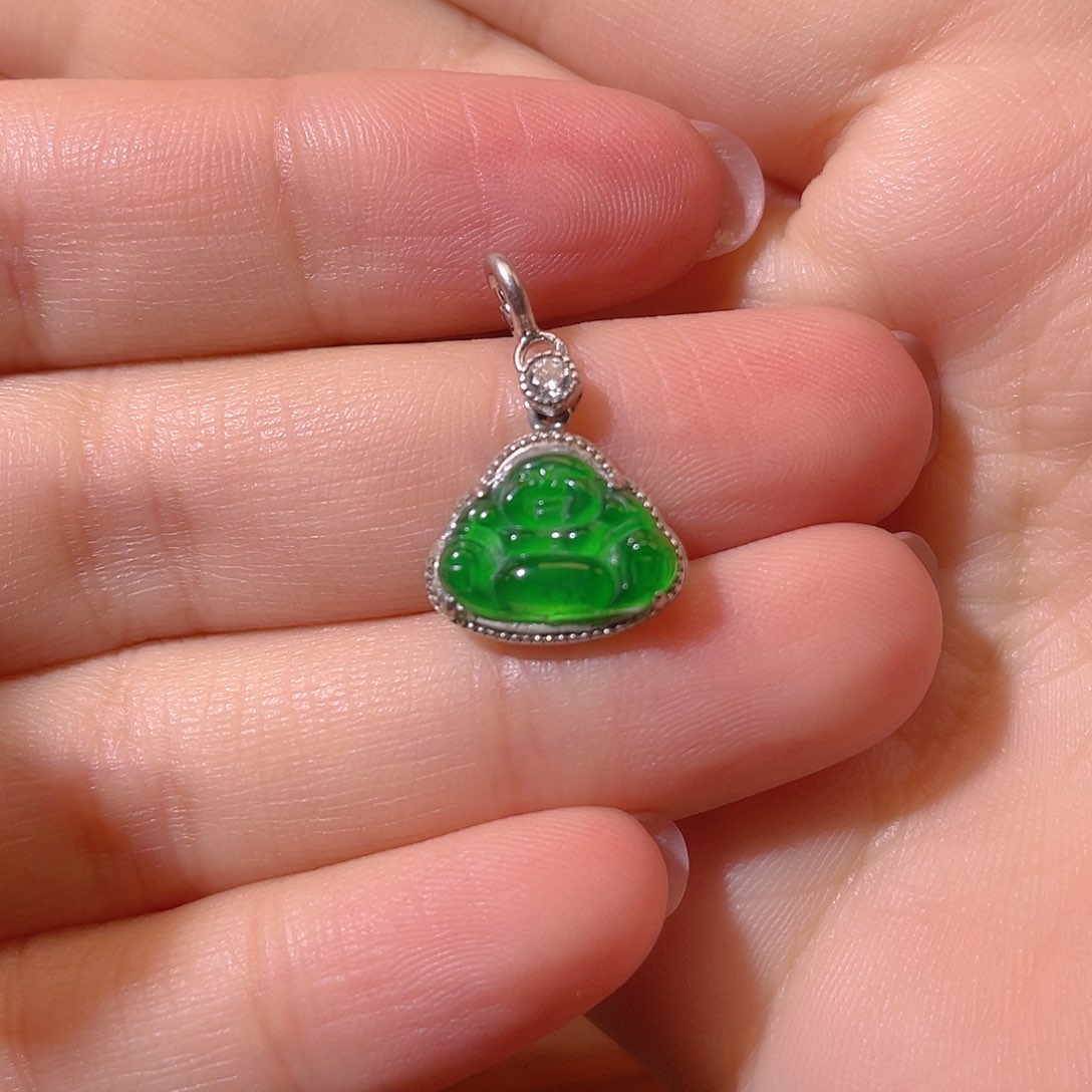翡翠吊坠(不含链)银S925镶嵌