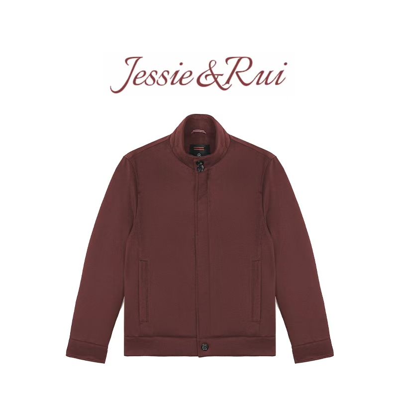 JESSIE睿 杰N亚超细羊毛钻石鹅绒服冬季立领哈灵顿极简风