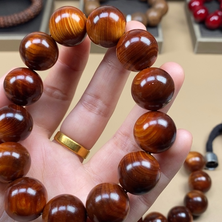 柏木手串/手链1.8佛珠手串崖柏黑油