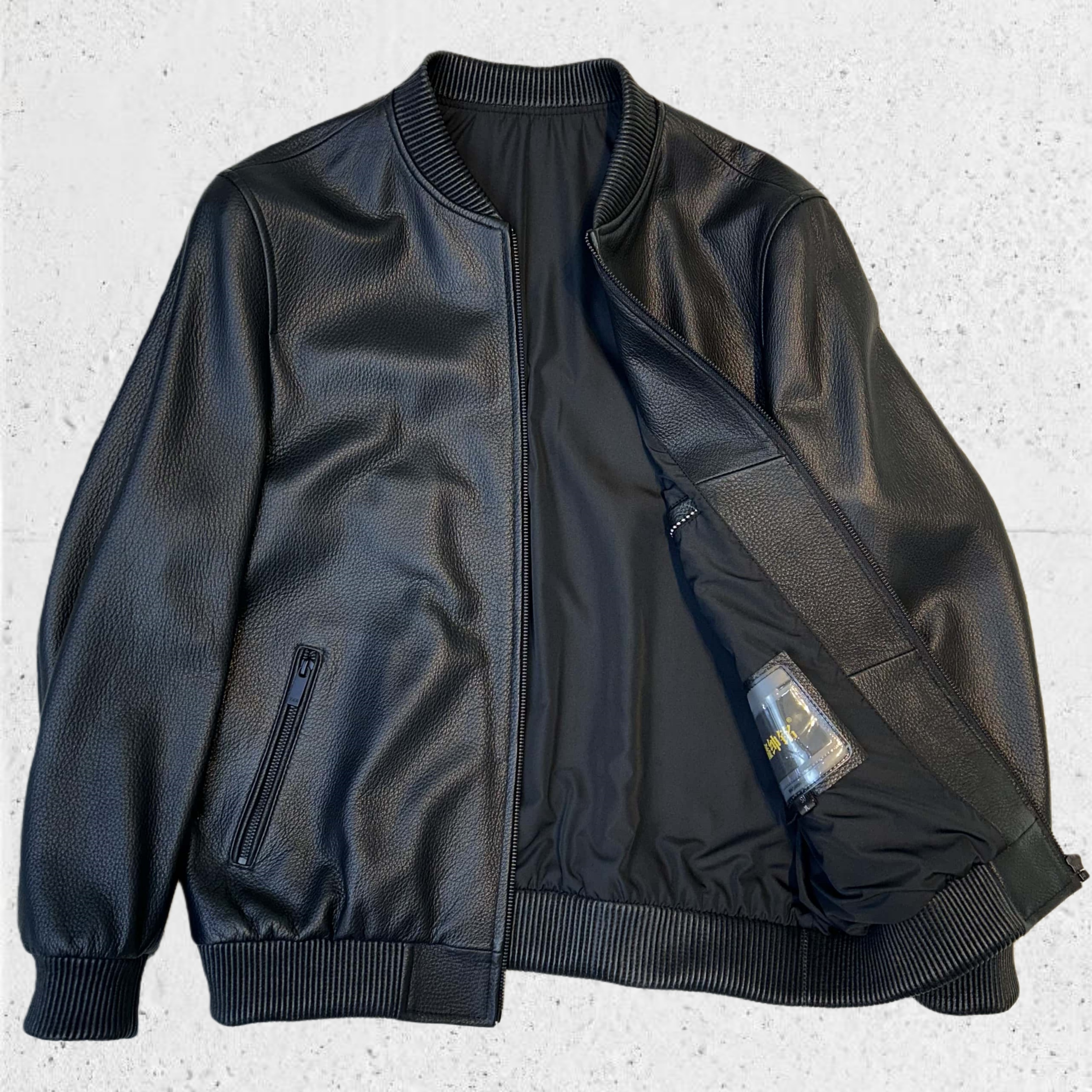 [鑫绅铭]头层山羊皮经典百搭圆领棒球服款（三大片）皮衣88001