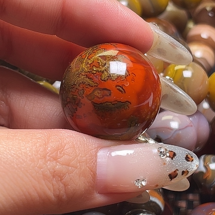 笨***孩玛瑙/玉髓未镶嵌珠子