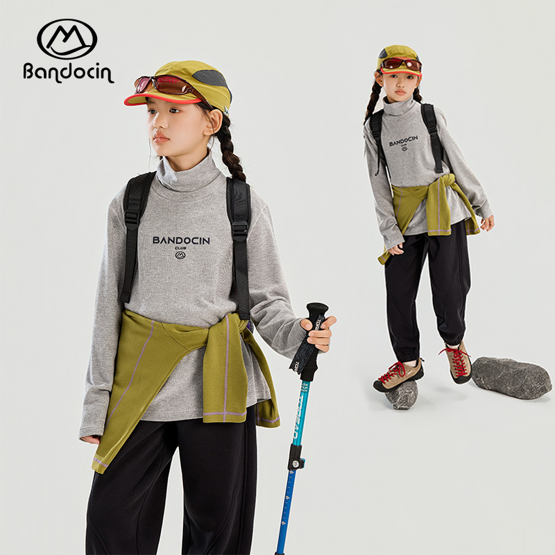 半度闲男童长袖t恤春秋款2025新款潮童装秋装上衣女童舒适打底衫