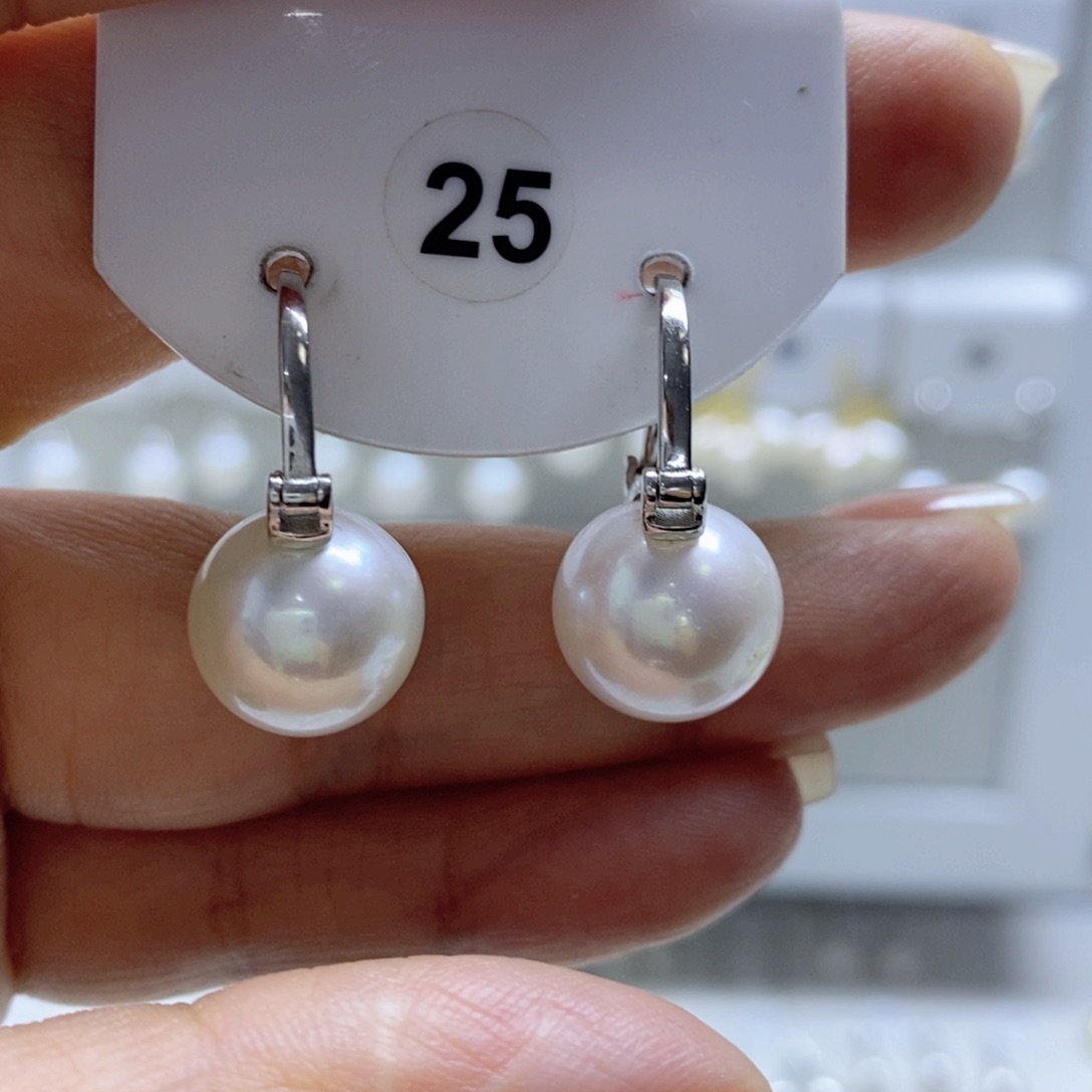 淡水珍珠耳饰银S925镶嵌