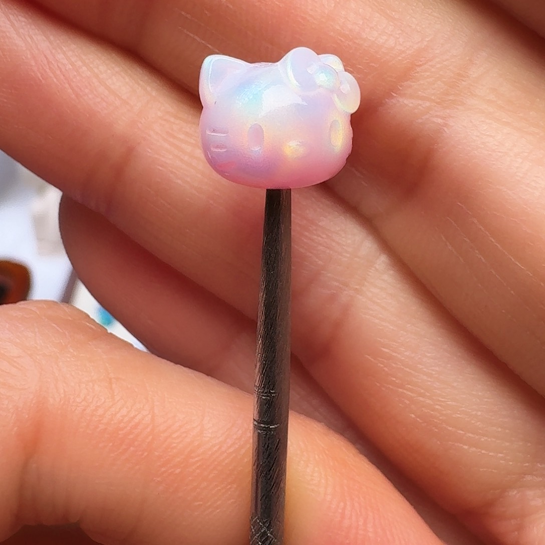 树脂制品人造欧泊卡10hallo Kitty芭比粉单颗