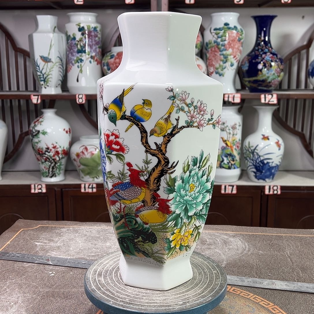 摆件陶景德镇陶瓷牡丹