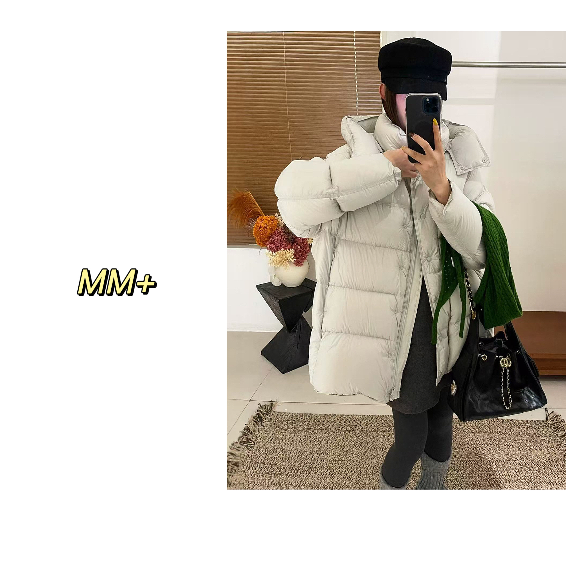 木木家｜小雪人｜AP95泡芙中长款连帽羽绒服